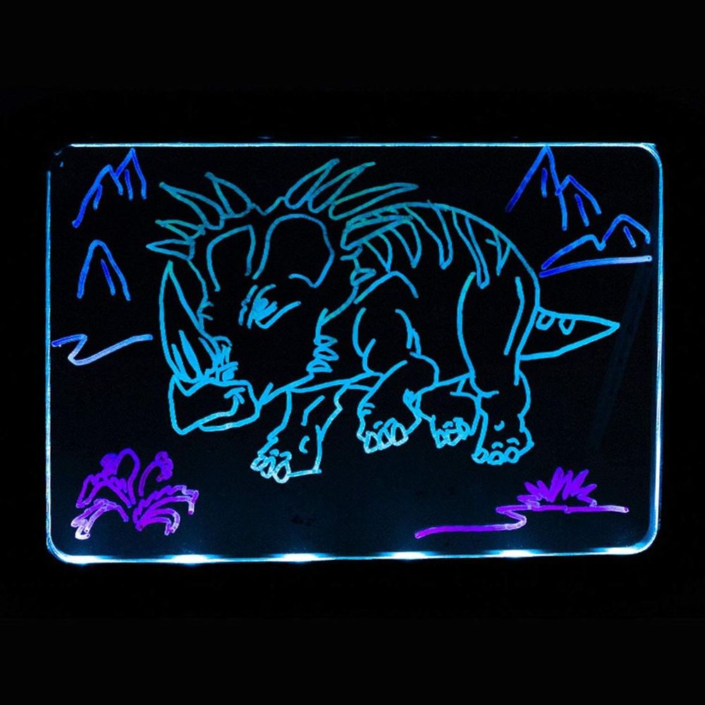 Doodle Kid's 15.4 Inch Magic LED Light Dinosaur Pictures Magic Drawing Board