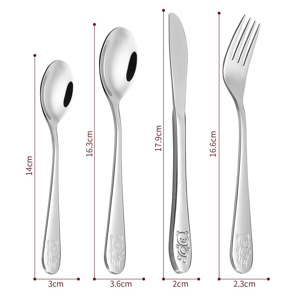 Vinsani 4pcs Jungle Kids Cutlery Set