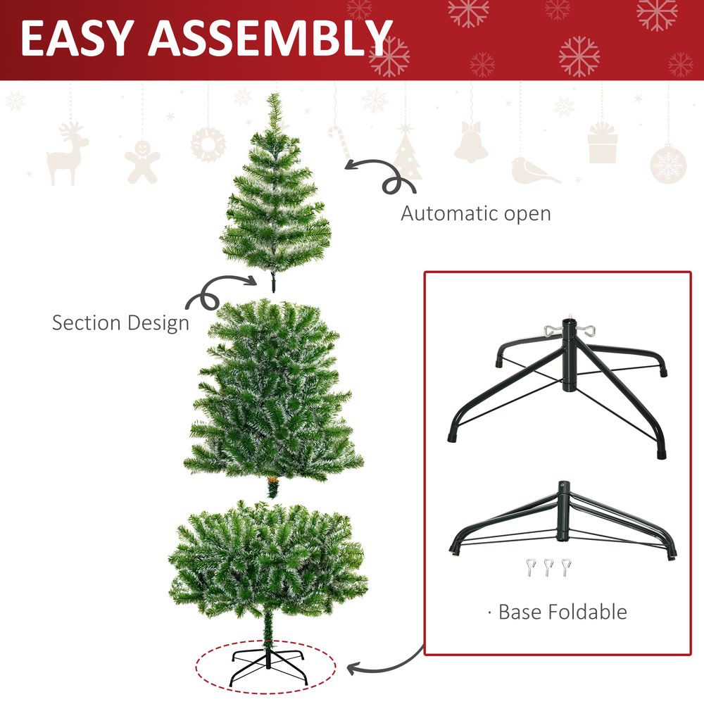 7FT Indoor Artificial Christmas Tree with Metal Stand and 968 Tips