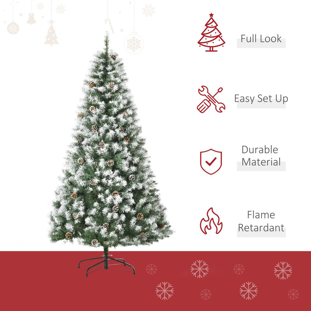 6FT Artificial Christmas Tree With Pine Cones and Automatic Open - Green