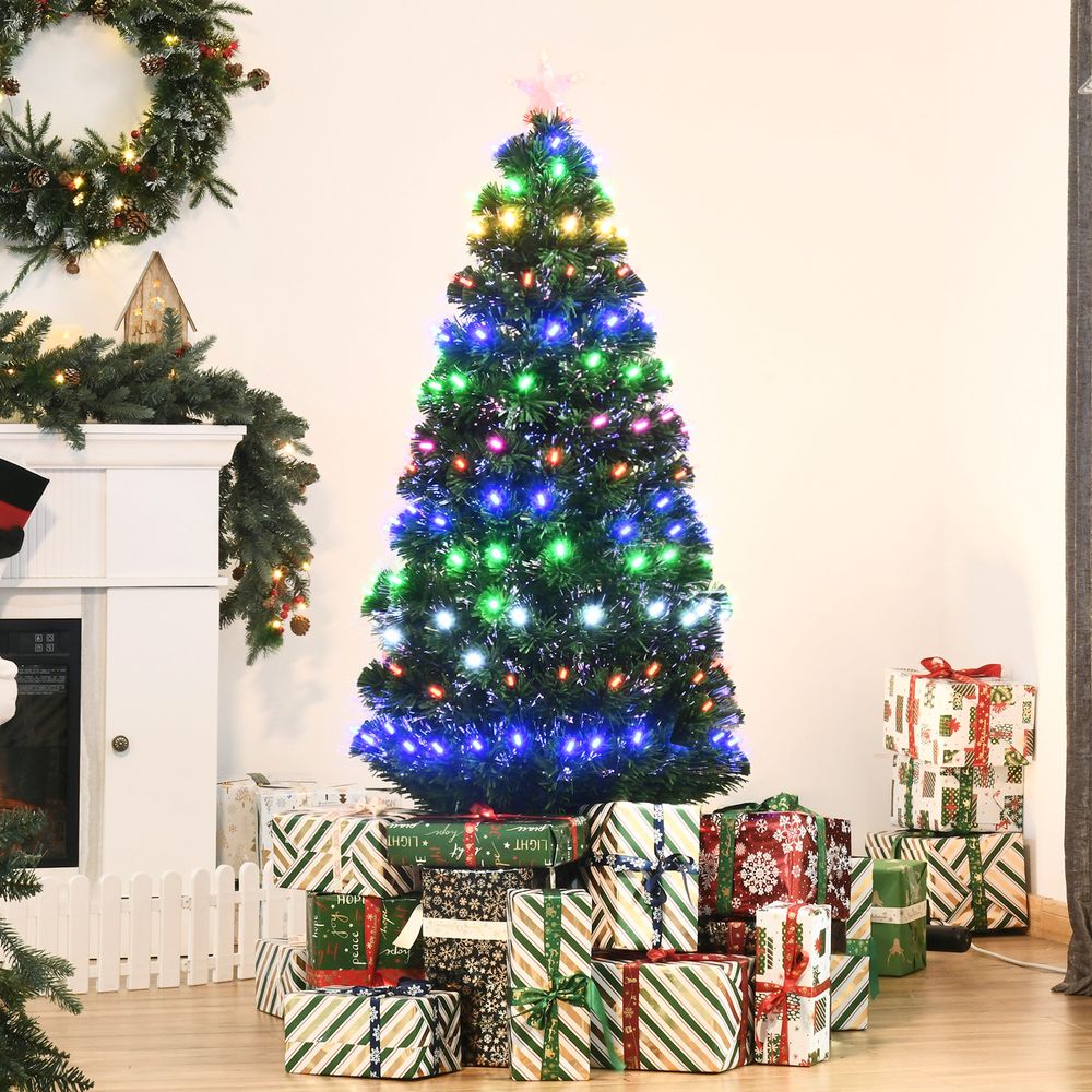 5FT Pre-Lit Artificial Christmas Tree with Lights and Star Topper