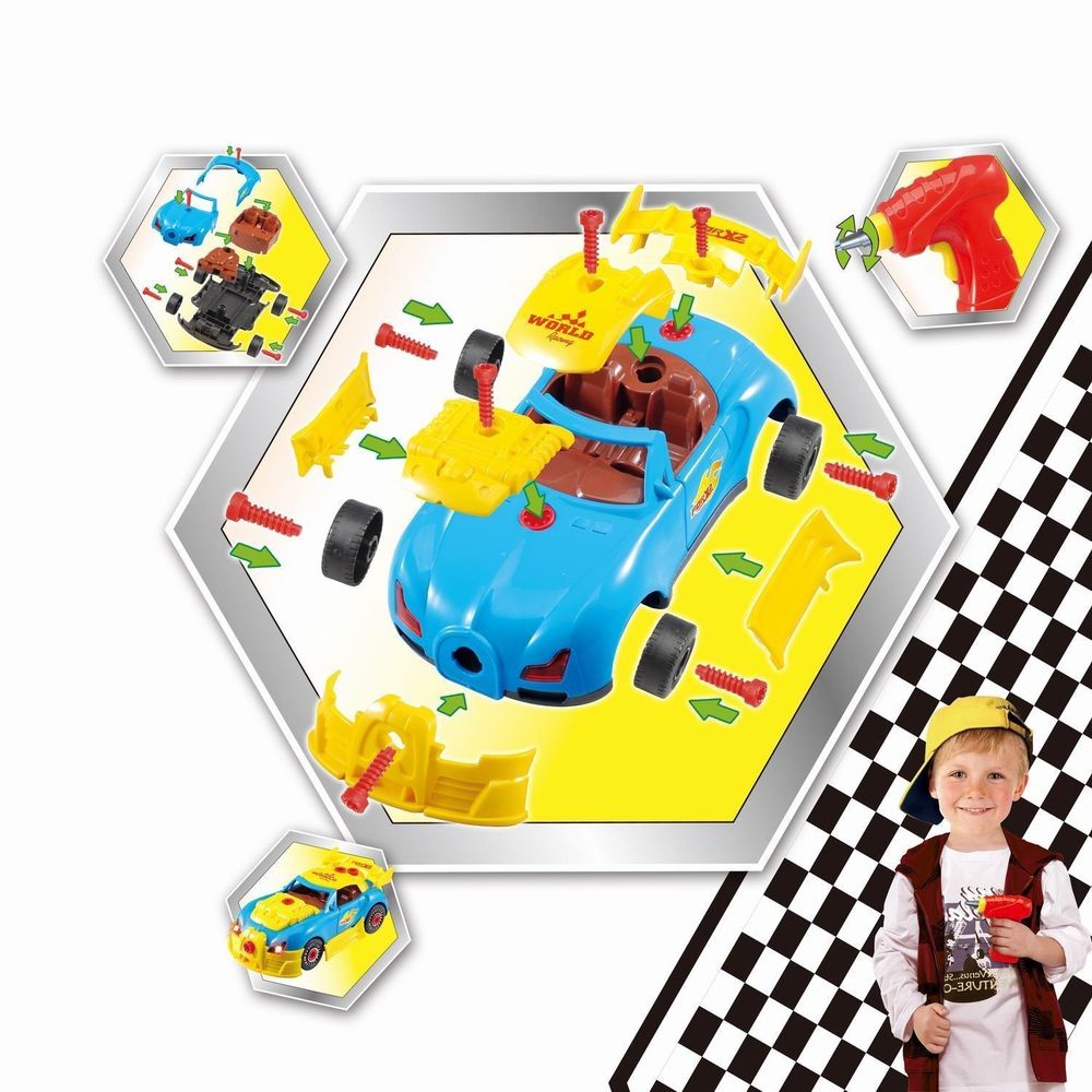 30PC Take-A-Part Racing Car STEM Toy Kit - Set of 2