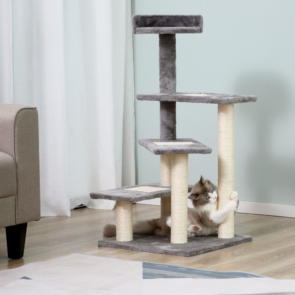 Cat Tree Activity Centre, Kitten Climbing Tower, Plush Scratching Post