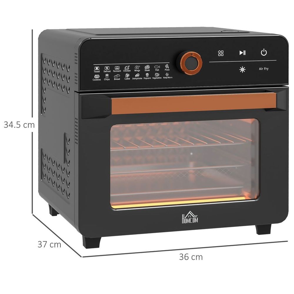 Air Fryer Oven 20L Countertop Mini Oven with 17 Presets 1400W Black