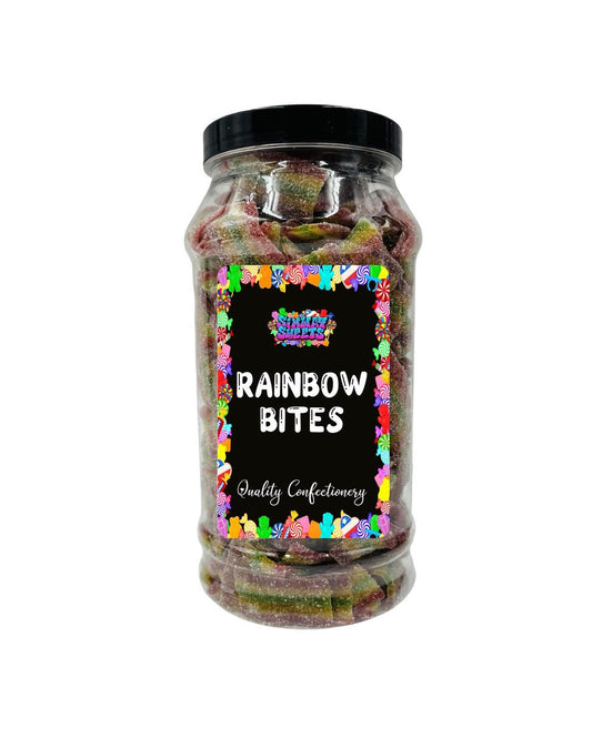 Fizzy Rainbow Bites Mini Fizzy Belts Retro Sweets Gift Jar