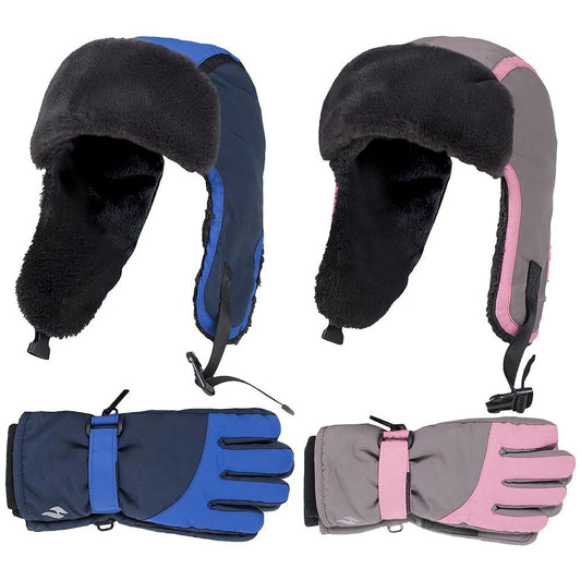 Heat Holders - Children's Ski Gloves & Trapper Hat Set