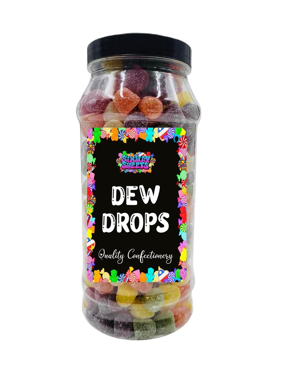 Dew Drops Fruit Flavour Gummy Retro Sweets Gift Jar