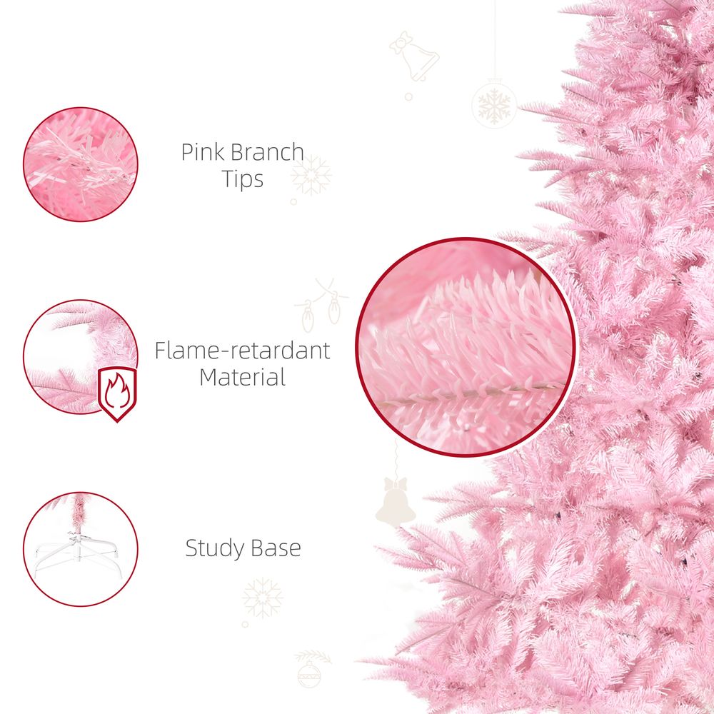 6FT Artificial Pink Christmas Tree with Automatic Open