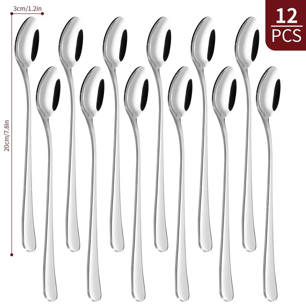 Vinsani 12pcs SS Long Handle Latte Spoons