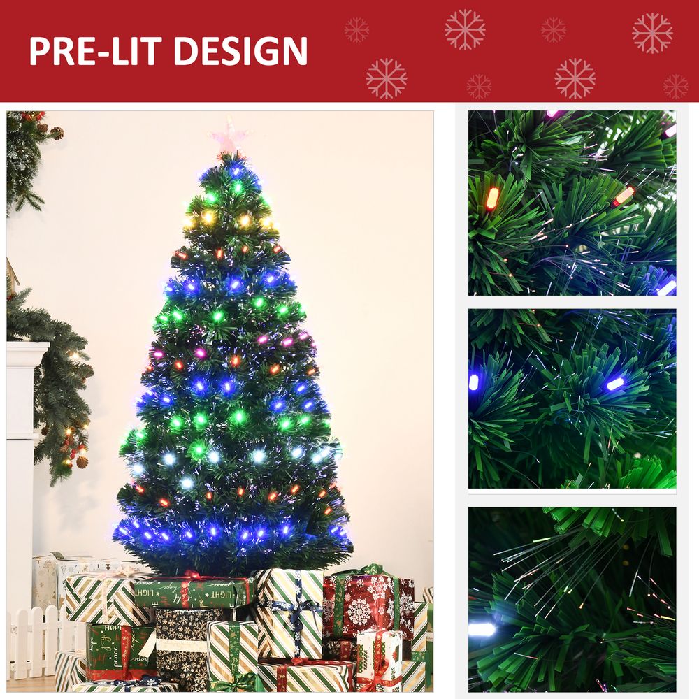 5FT Pre-Lit Artificial Christmas Tree with Lights and Star Topper