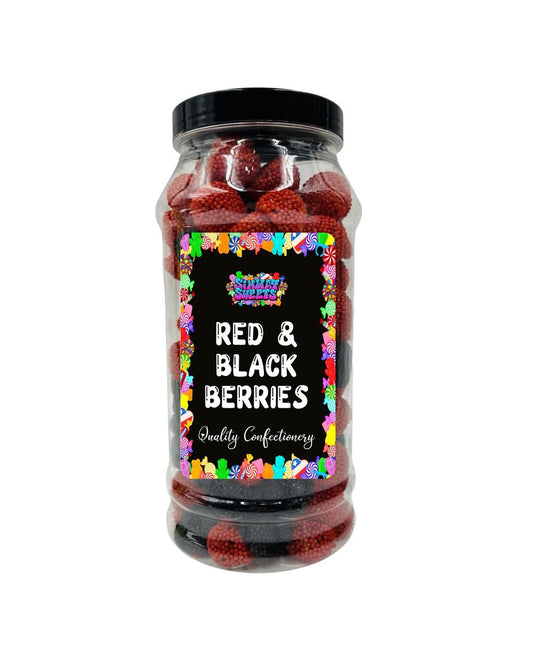 Black & Raspberry Berries Gummy Retro Sweets Gift Jar