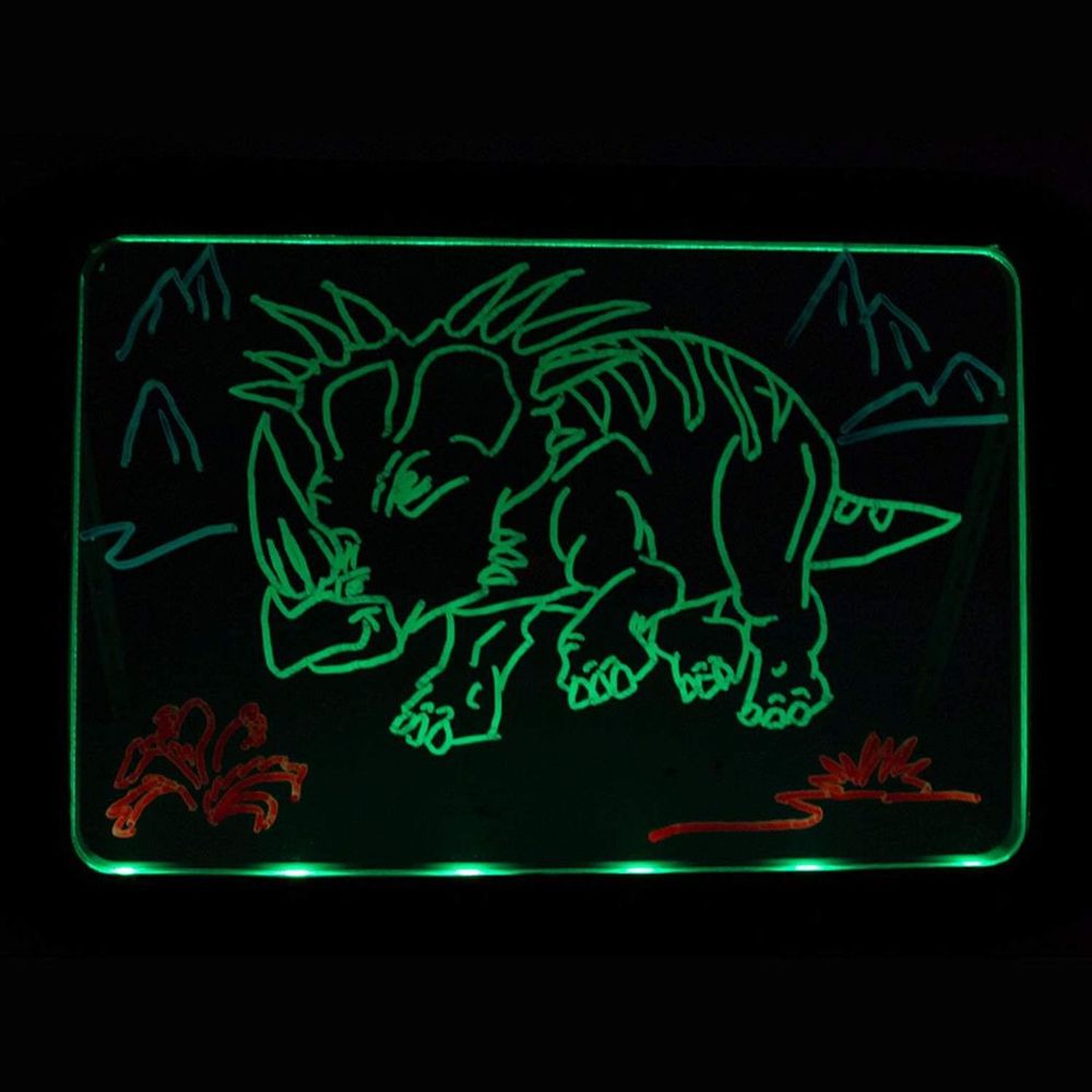 Doodle Kid's 15.4 Inch Magic LED Light Dinosaur Pictures Magic Drawing Board