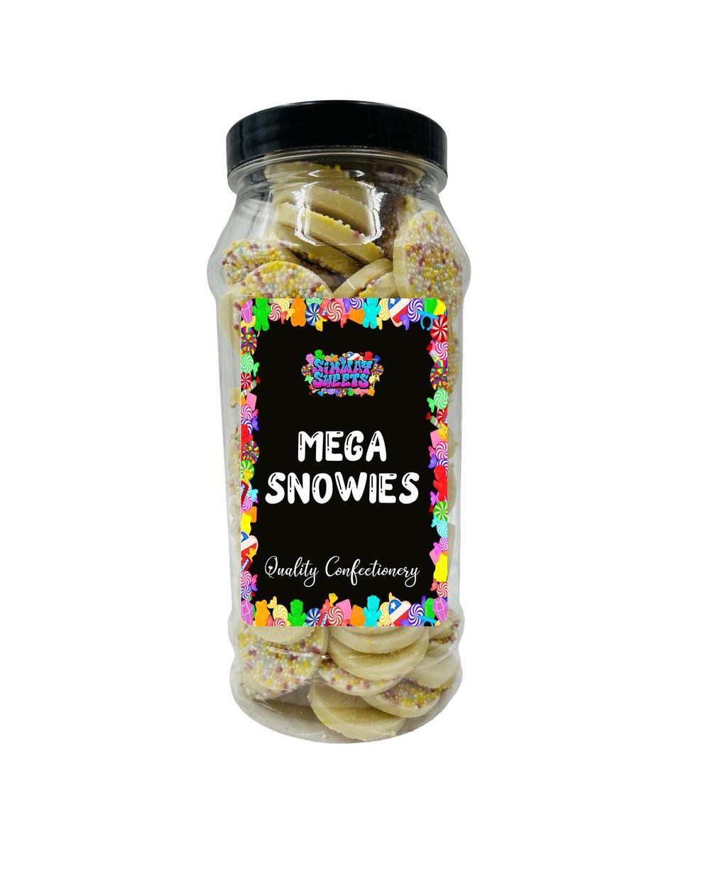 Mega White Chocolate Jazzles Snowies Jazzies Retro Sweets Gift Jar