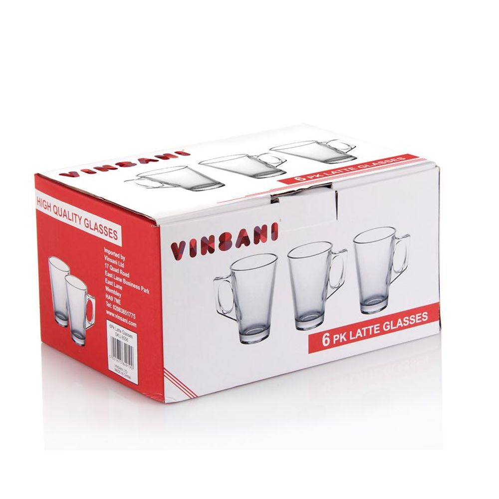 VINSANI LATTE GLASS 6pcs + COFFEE STAND