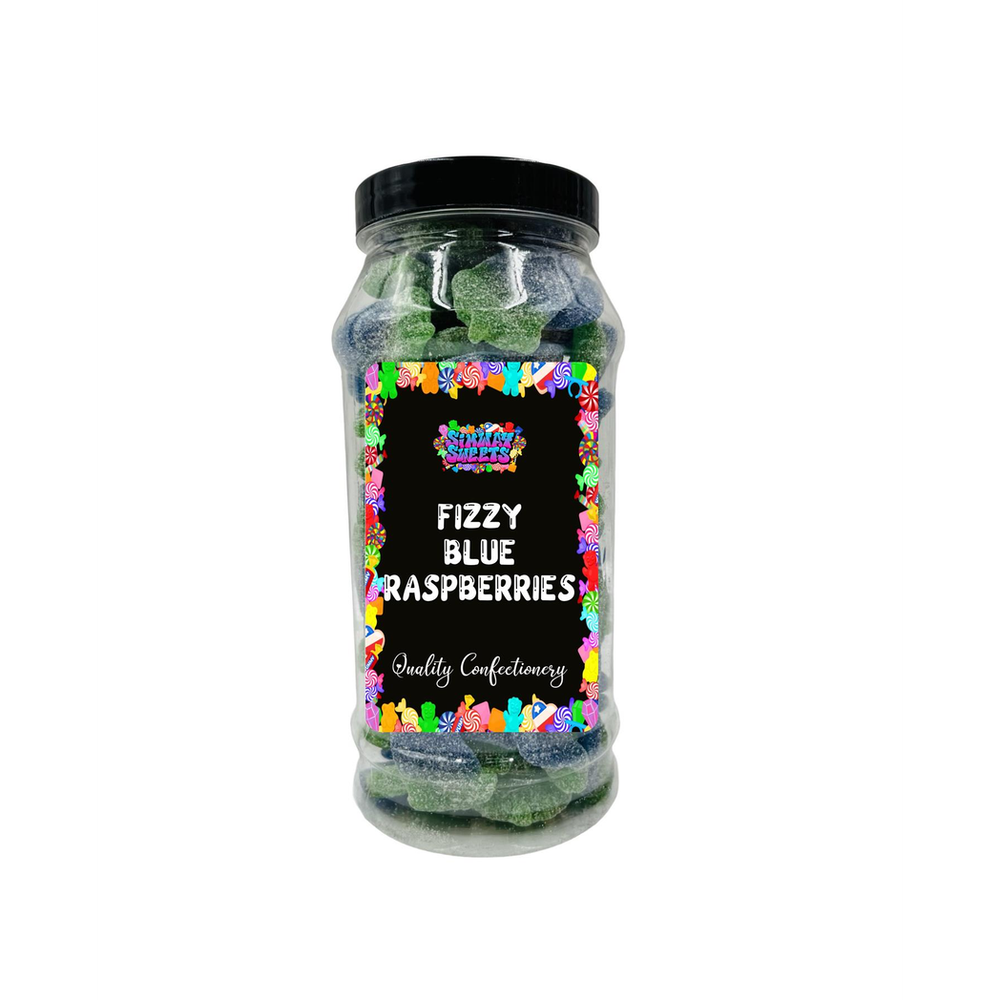 Fizzy Blue Raspberries Fizzies Retro Sweets Gift Jar Blue Sweets