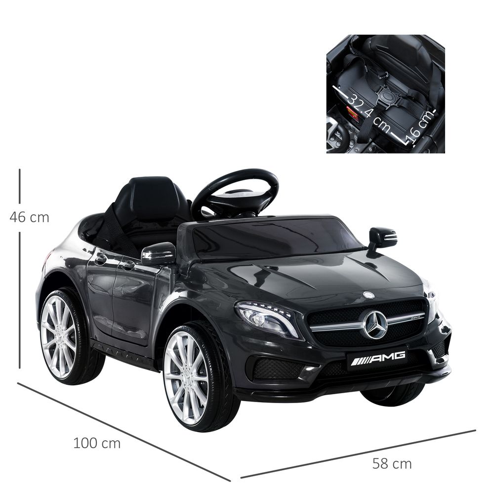 6V Licensed Mercedes Benz Kids Ride On Car with Remote Light Music Black