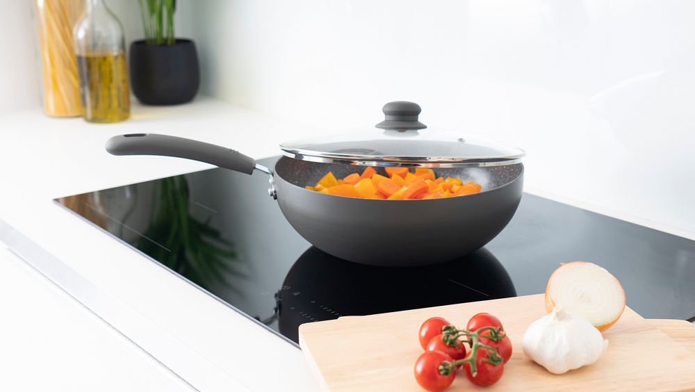 Durastone Grey 28cm Wok with lid