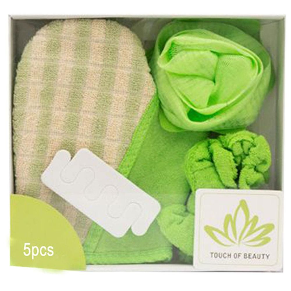 Touch Beauty Shower Set Body Puff Hand Sponge Shower Headband & Toe Separators