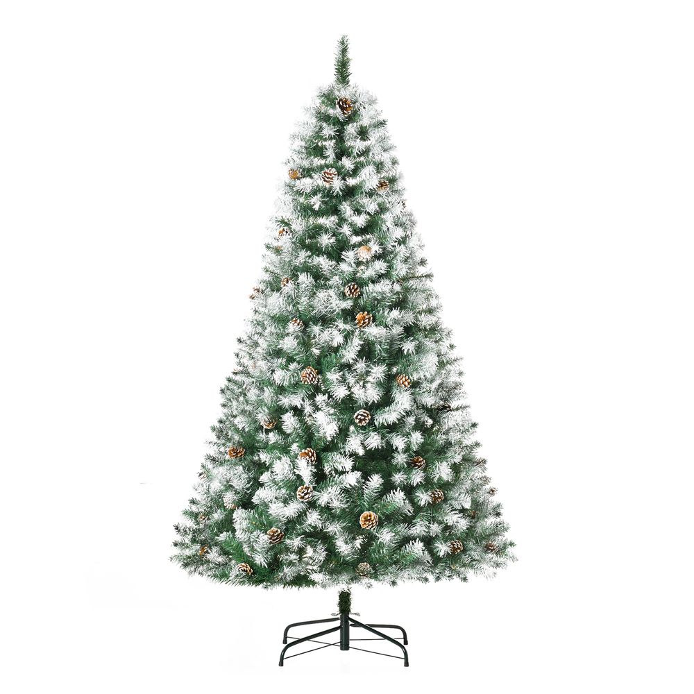 6FT Artificial Christmas Tree With Pine Cones and Automatic Open - Green