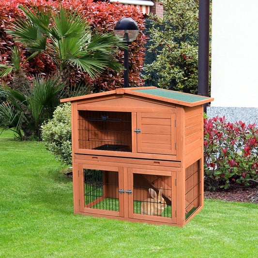 A-Frame Wood Wooden Rabbit Hutch, Small Animal House, Pet Cage, Chicken Coop