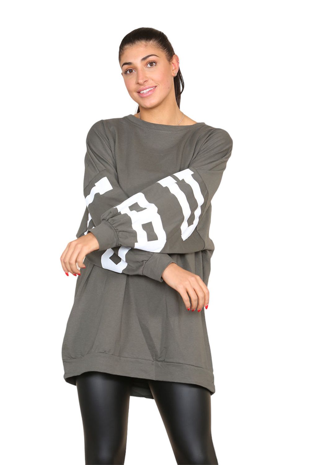 Buffalo Slogan Print Oversized Jumper Dress