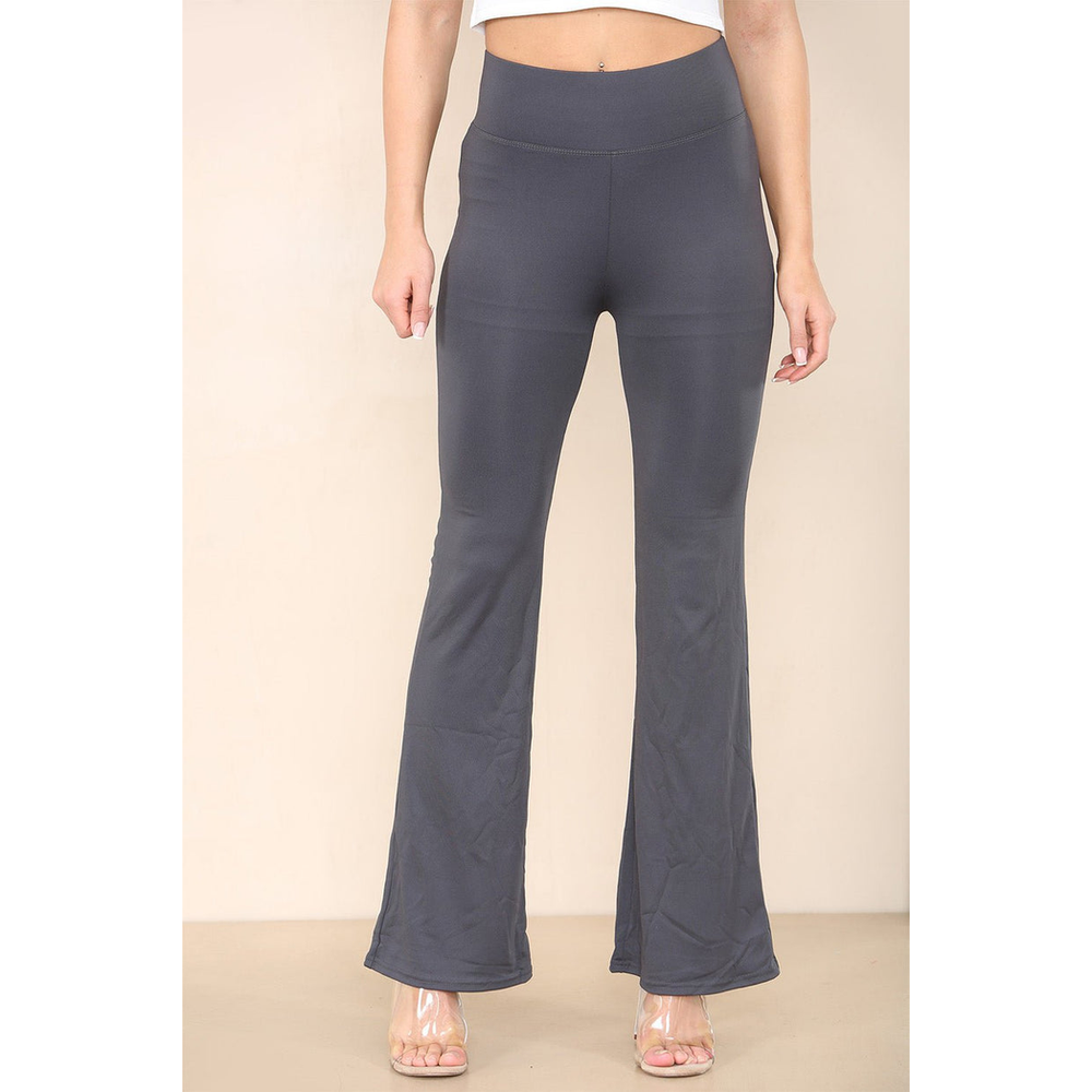 High Waisted Wide Leg Flared Trousers