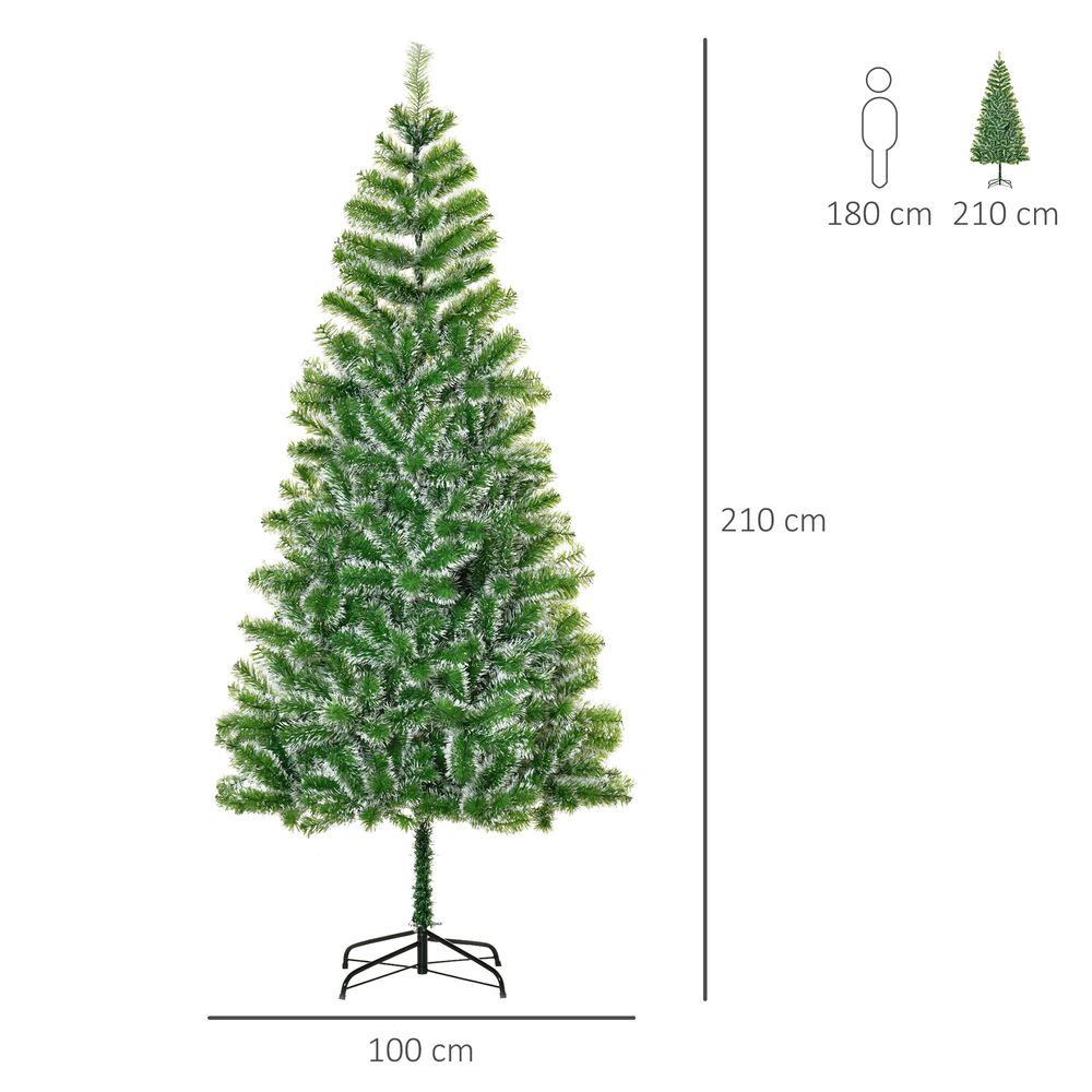 7FT Indoor Artificial Christmas Tree with Metal Stand and 968 Tips