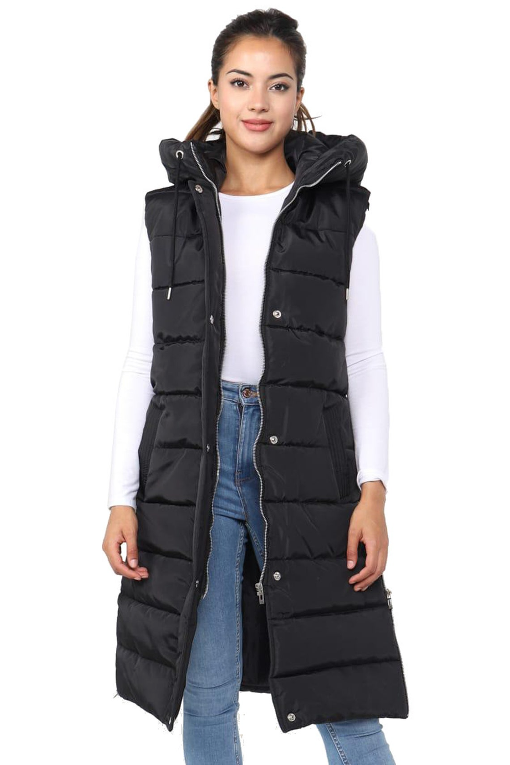 Bodywarmer with hood womens best sale