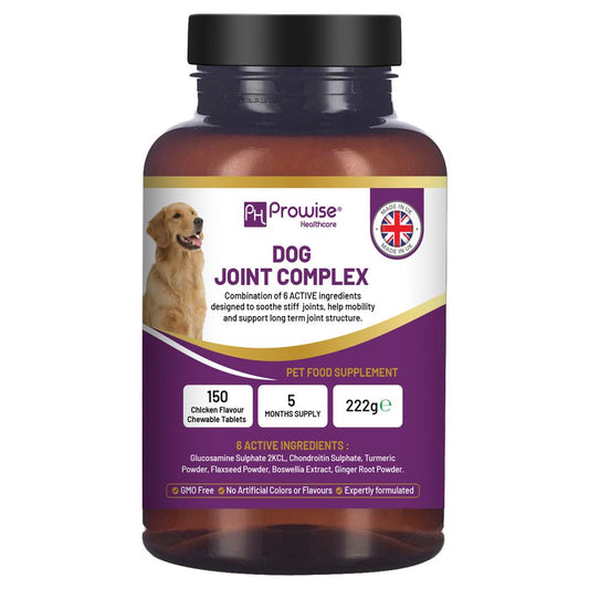 Dog Joint Support 150 Chicken Chewable Tablets - 5 Months Supply - UK Made by Prowise