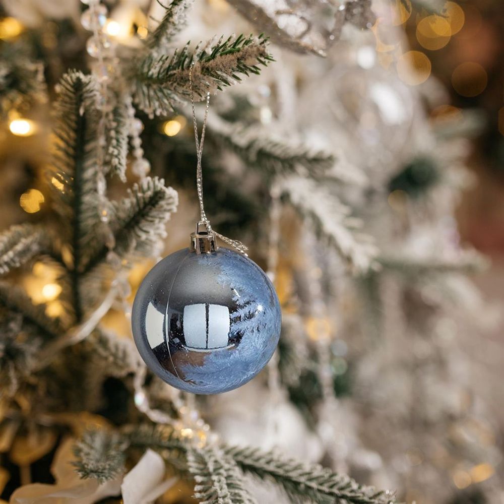 62PC Christmas Baubles Set Silver