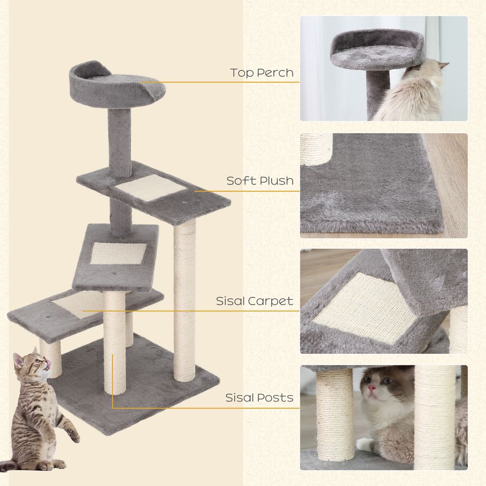 Cat Tree Activity Centre, Kitten Climbing Tower, Plush Scratching Post