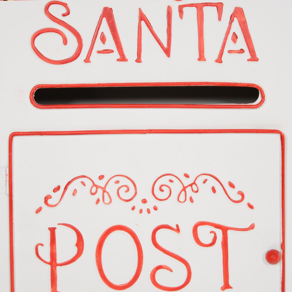 Christmas Post Box Wall Mounted Santa Mailbox for Xmas Decoration