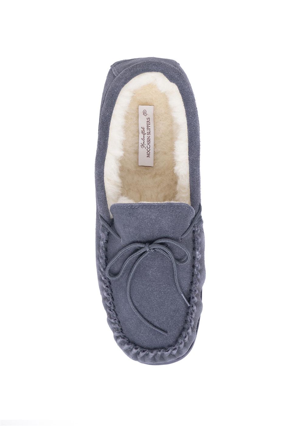 Nordvek Womens Sheepskin Suede Moccasin Slippers With Rubber Sole -