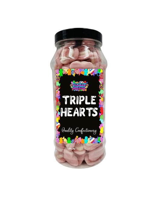 Triple Hearts Gummy Foam Jelly Sweets Retro Sweets Gift Jar