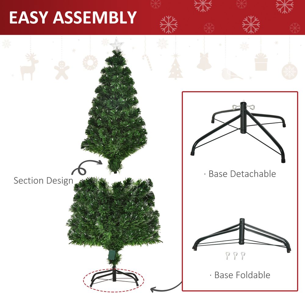 5FT Pre-Lit Artificial Christmas Tree with Lights and Star Topper