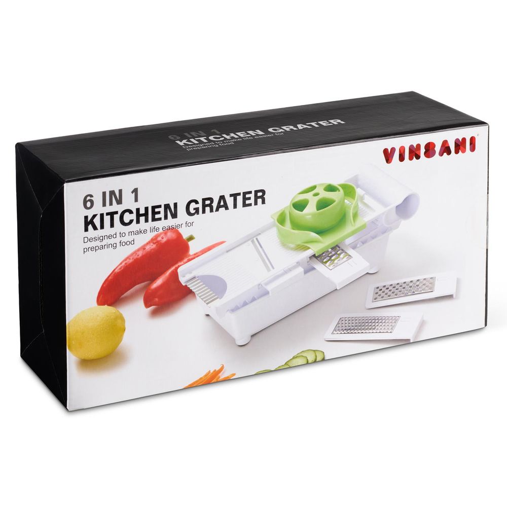 VINSANI GREEN/WHITE 6 IN 1 GRATER