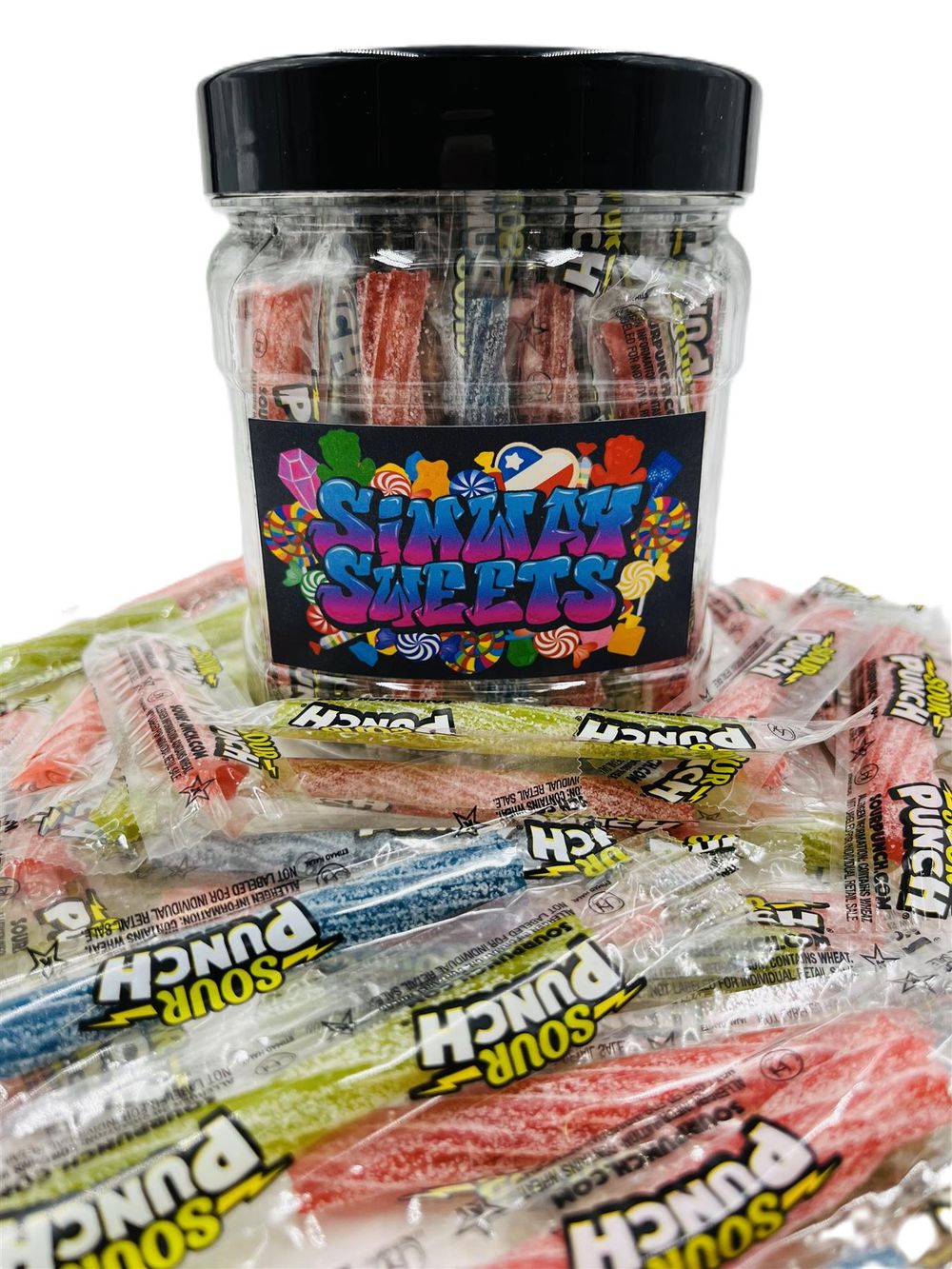 Sour Punch Straws Jar Assorted Flavours