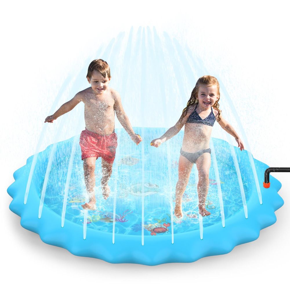 SOKA 168cm Round Inflatable Sprinkler Splash Pad Play Mat Water Summer Toy Kids