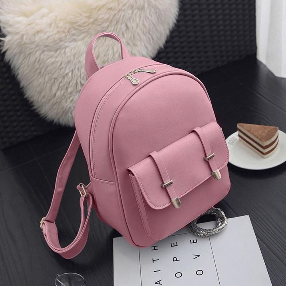 Women PU Leather 3pcs Set - Shoulder Bag, Clutch & Card Holder Pink