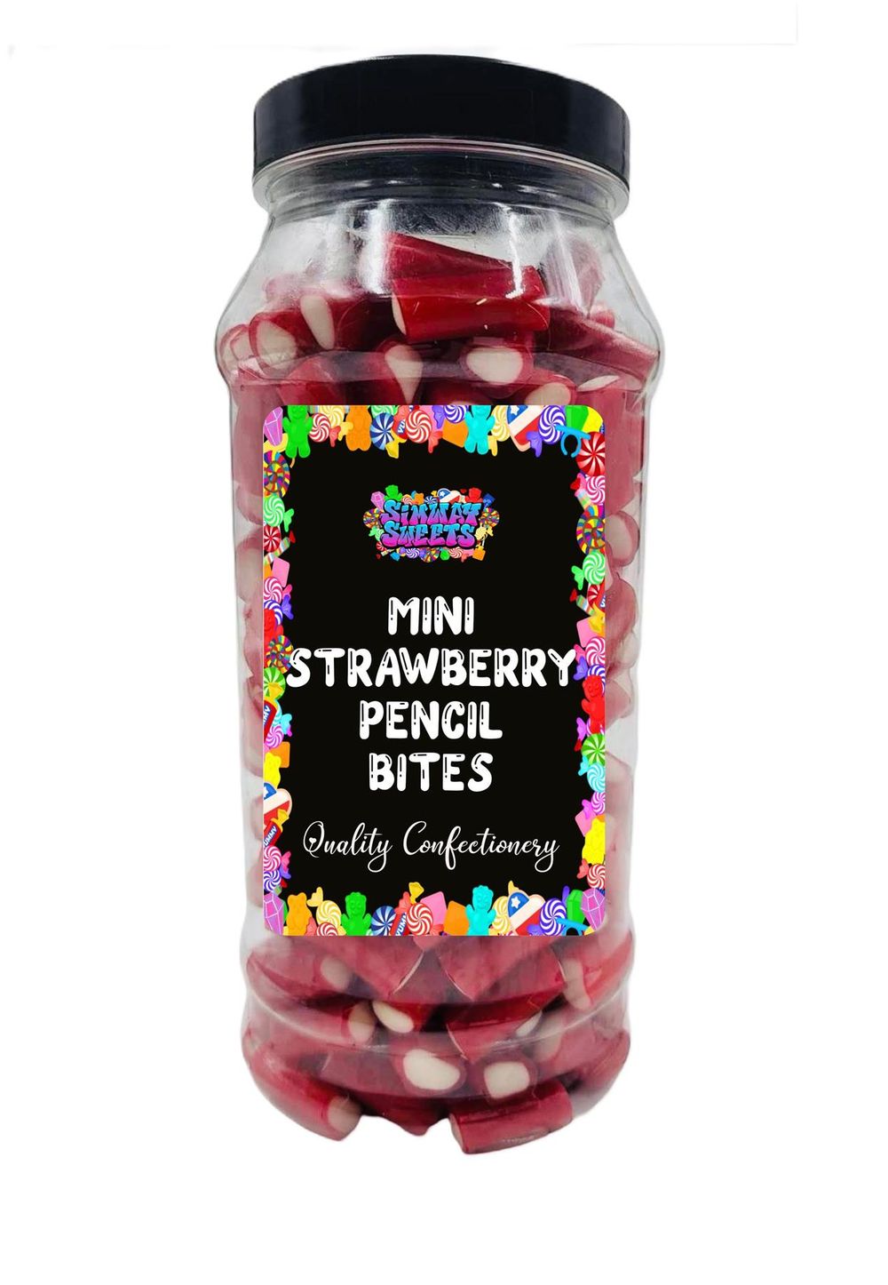 Strawberry Pencils Mini Pencil Bites Retro Sweets Gift Jar