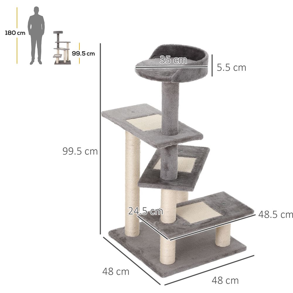 Cat Tree Activity Centre, Kitten Climbing Tower, Plush Scratching Post