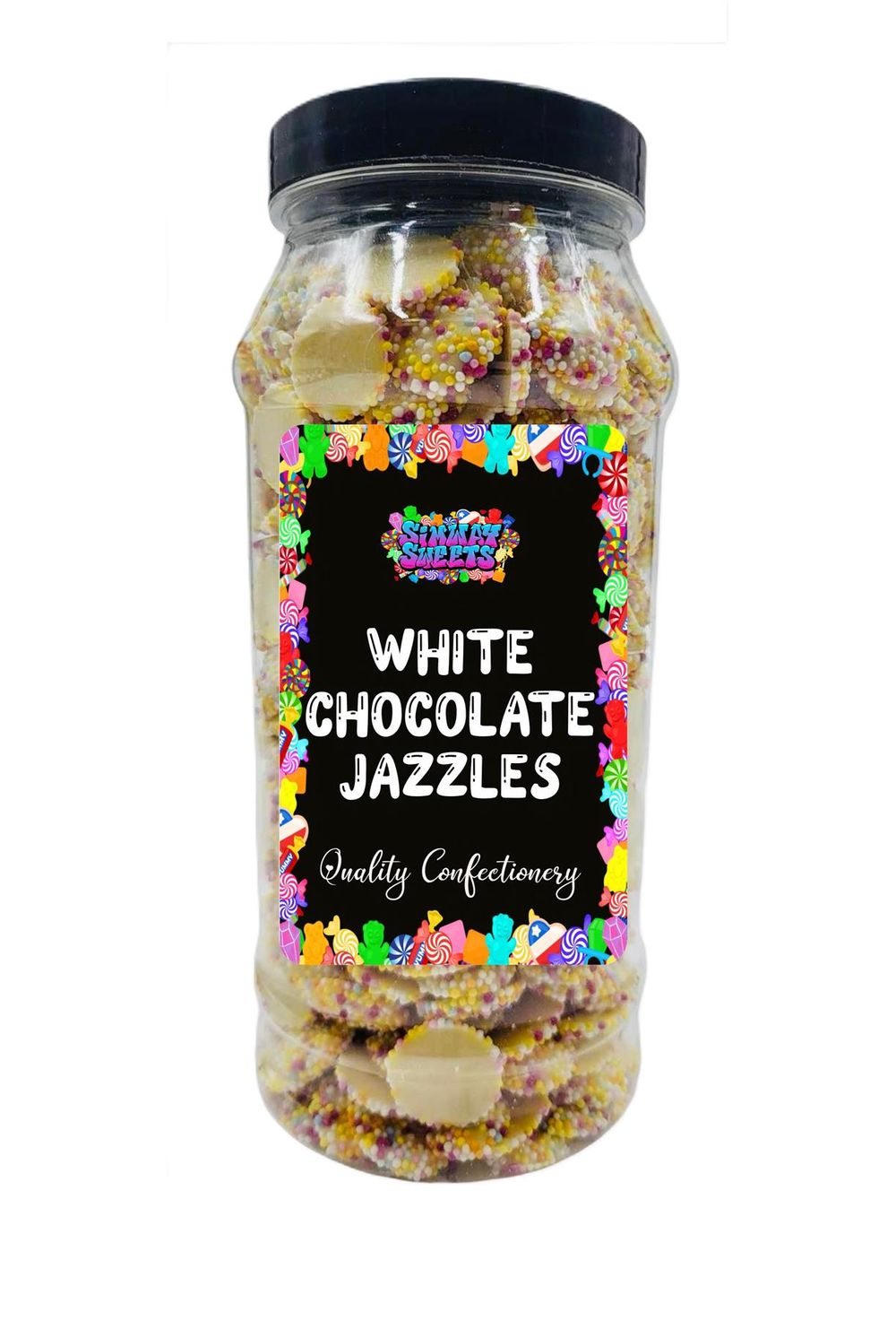 White Chocolate Jazzies Snowies Jazzles Retro Sweets Gift Jar