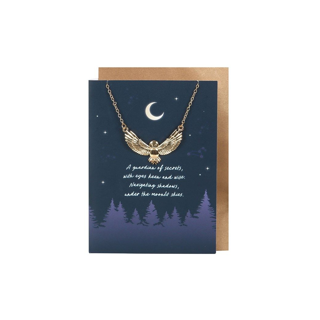 Night Owl Necklace Greeting Card