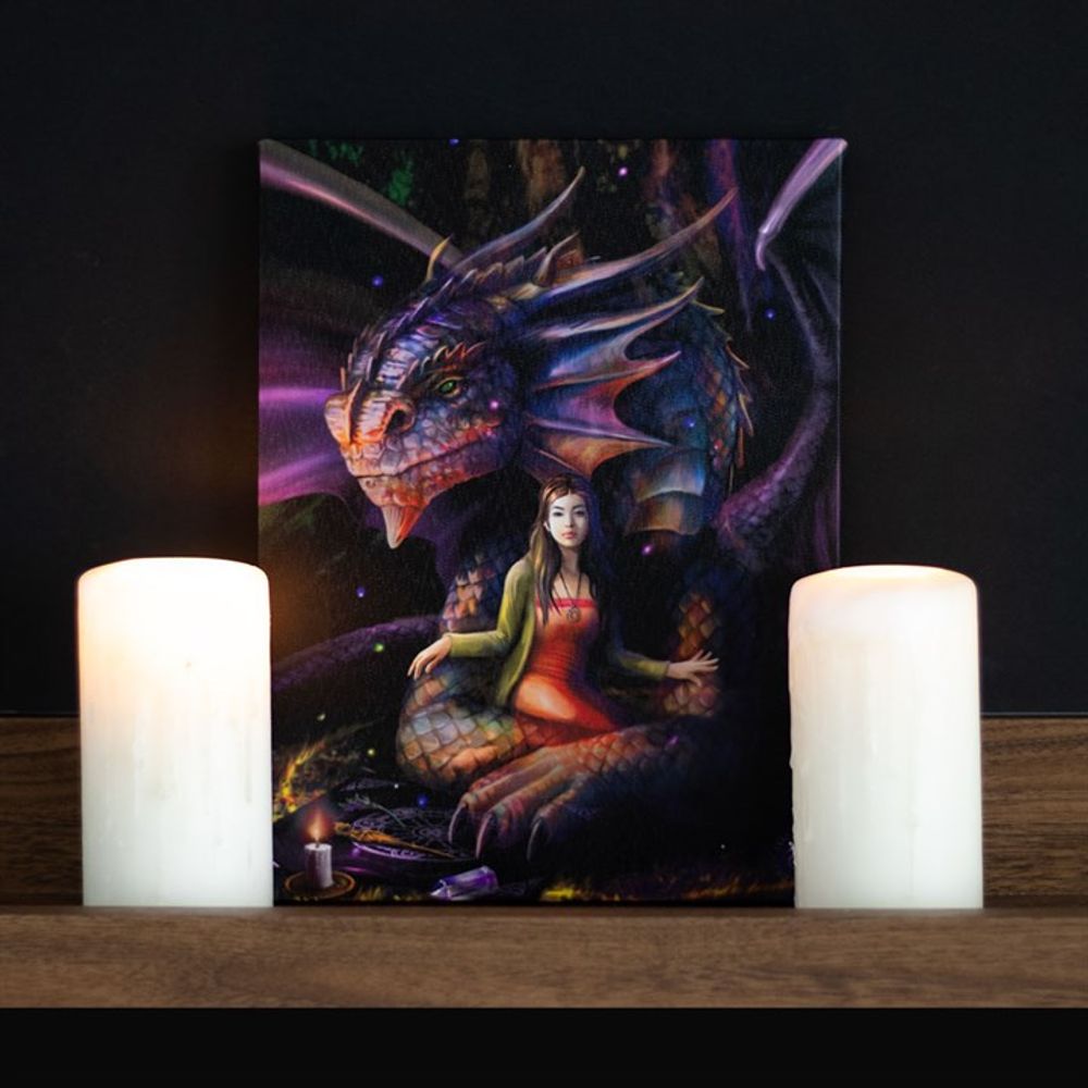 19x25cm Spirit Dragon Canvas Plaque by Anne Stokes