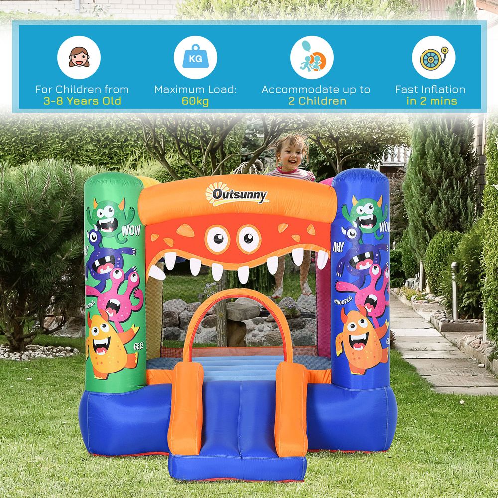 Bouncy Castle with Slide Basket Trampoline Monster Design