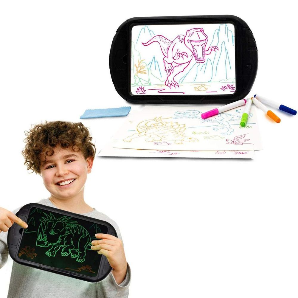 Doodle Kid's 15.4 Inch Magic LED Light Dinosaur Pictures Magic Drawing Board