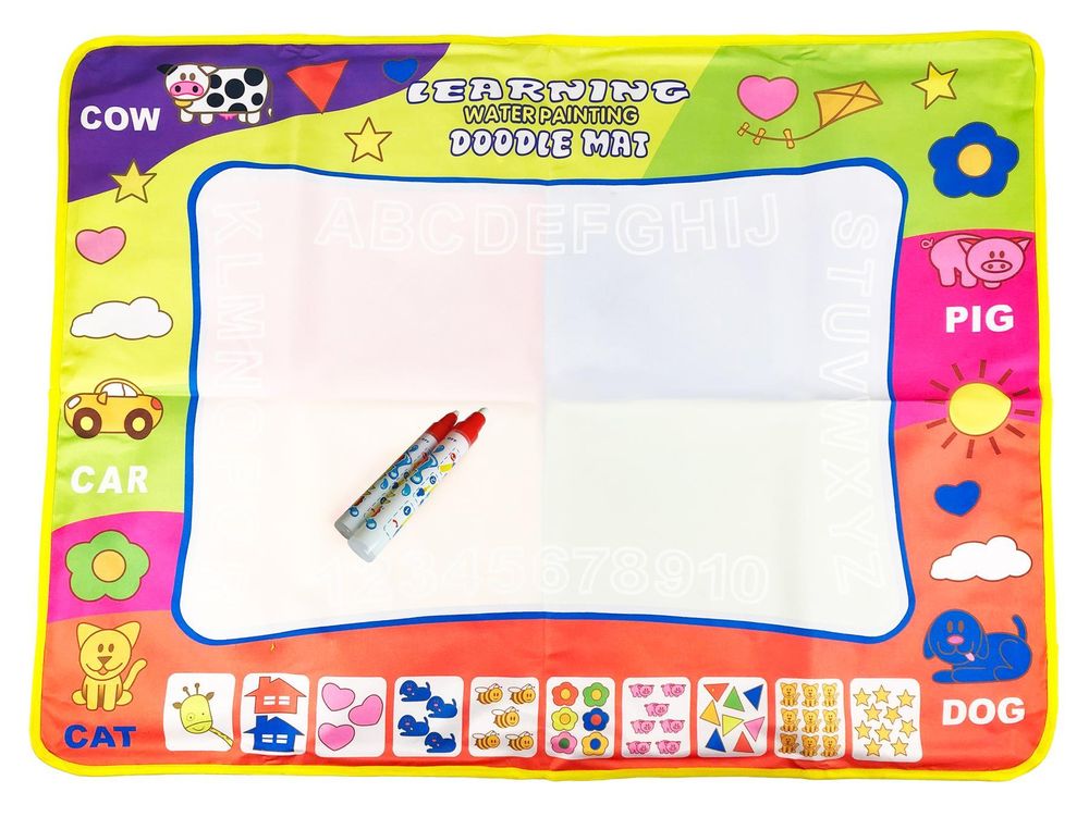 Reusable Water Magic Doodle Mat, Drawing Painting Mat 80x60cm & 2 Magic Pens