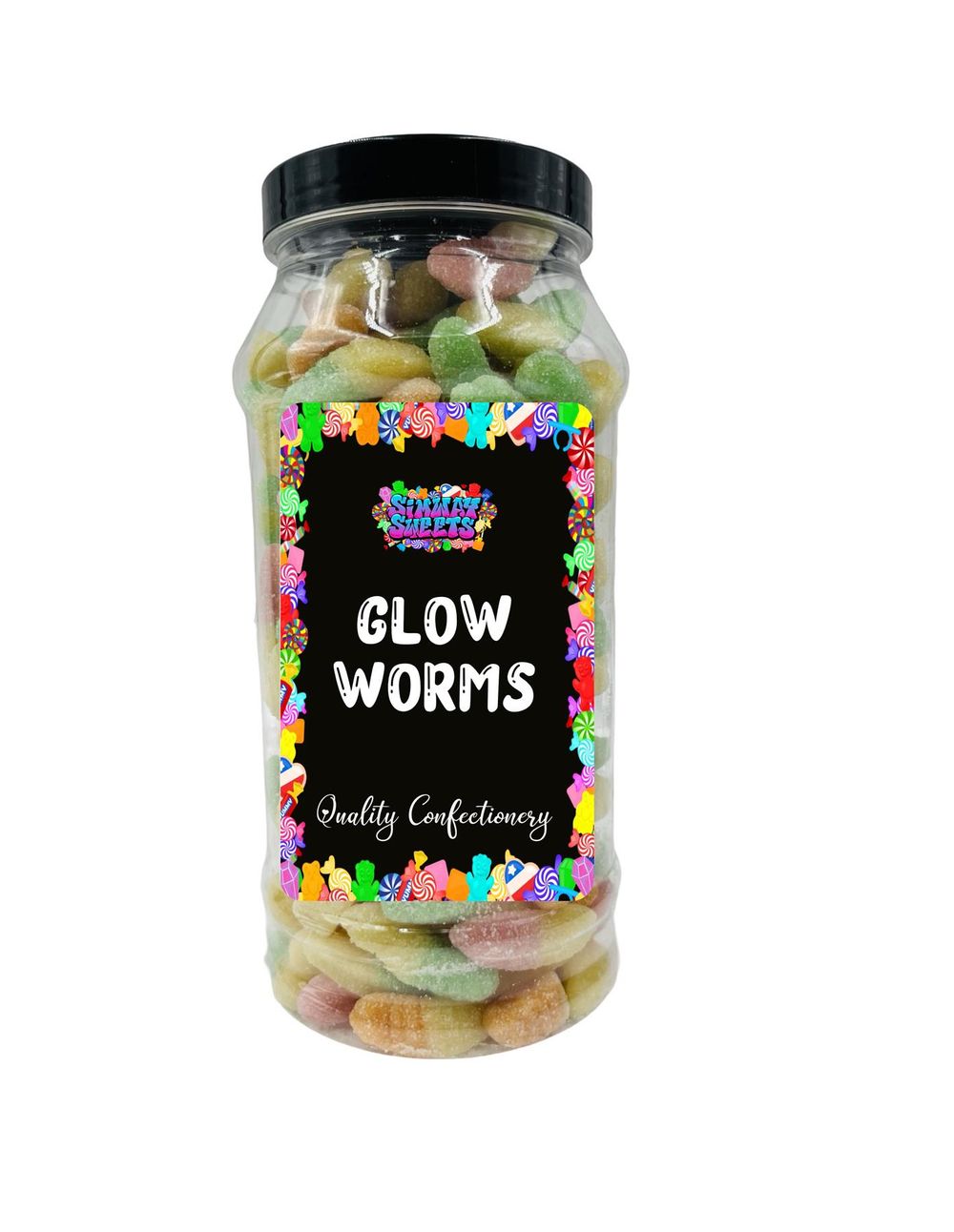 Fizzy Glow Worms Fizzies Retro Sweets Gift Jar