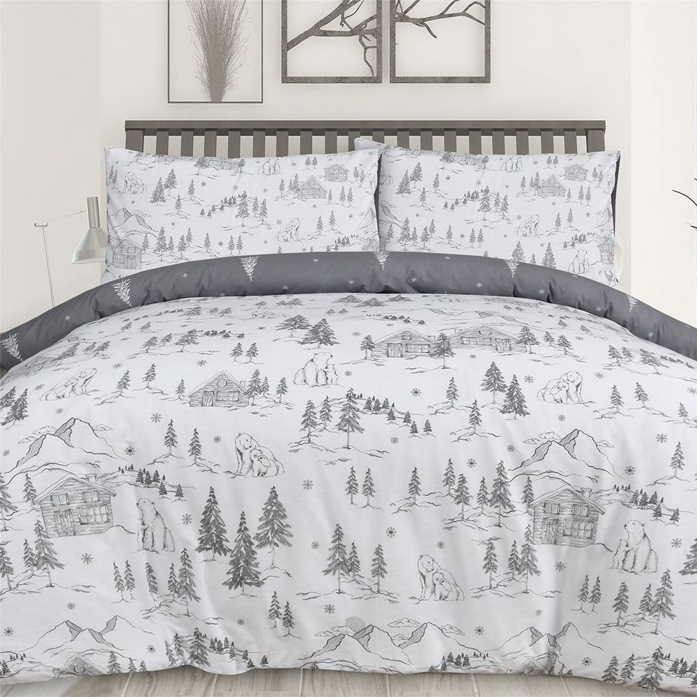 MOUNTAIN BEAR DUVET SET GREY DB