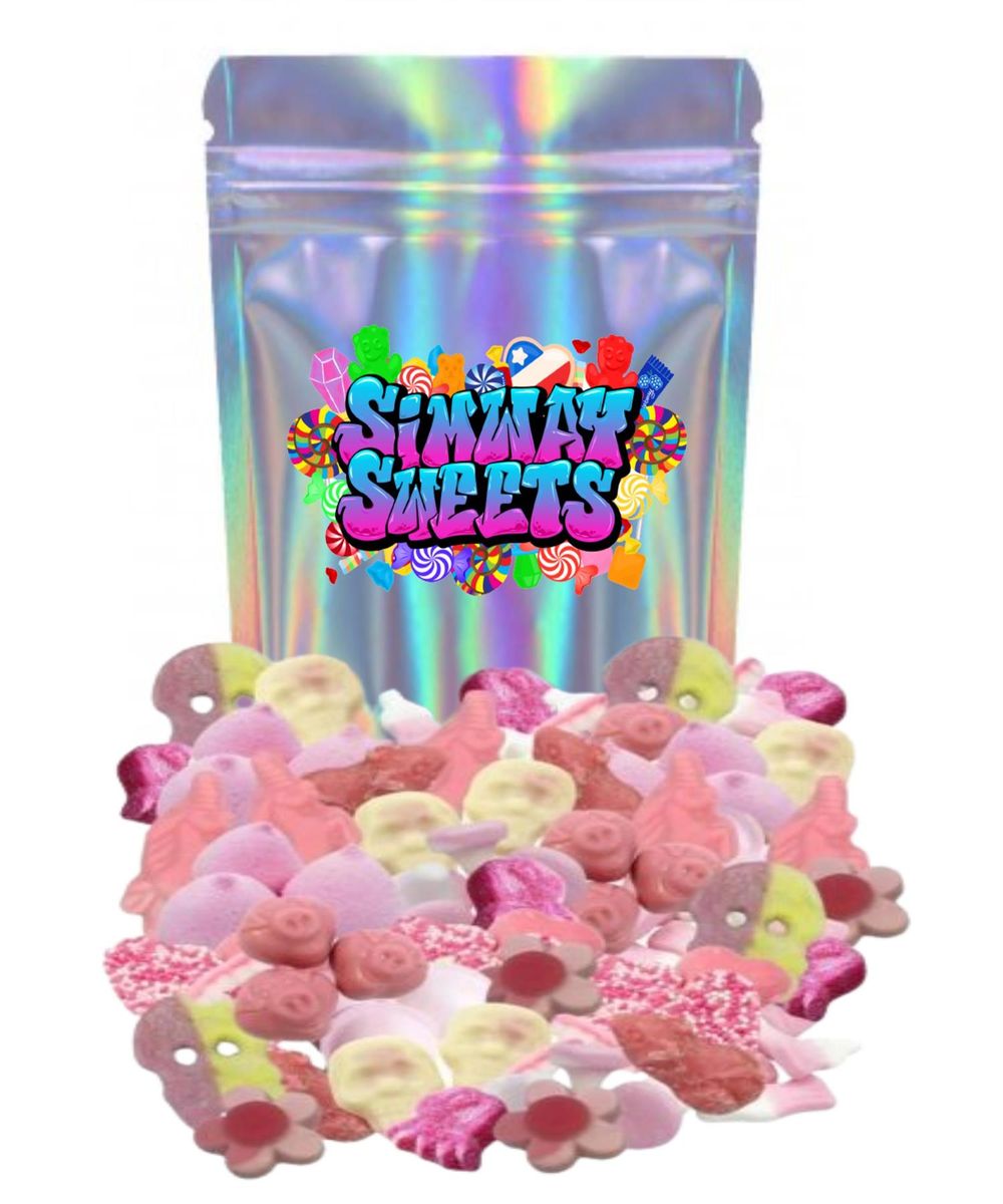 1kg Pink Pick n Mix Sweets Assortment Baby Shower Candy